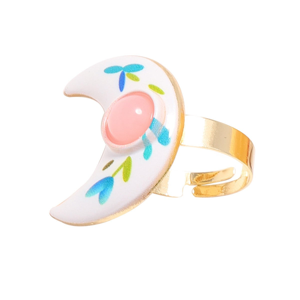 Romantic Enamel Floral Open Ring