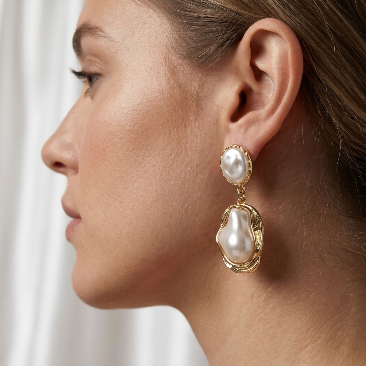Classy Vintage Baroque Pearl Drop Earrings