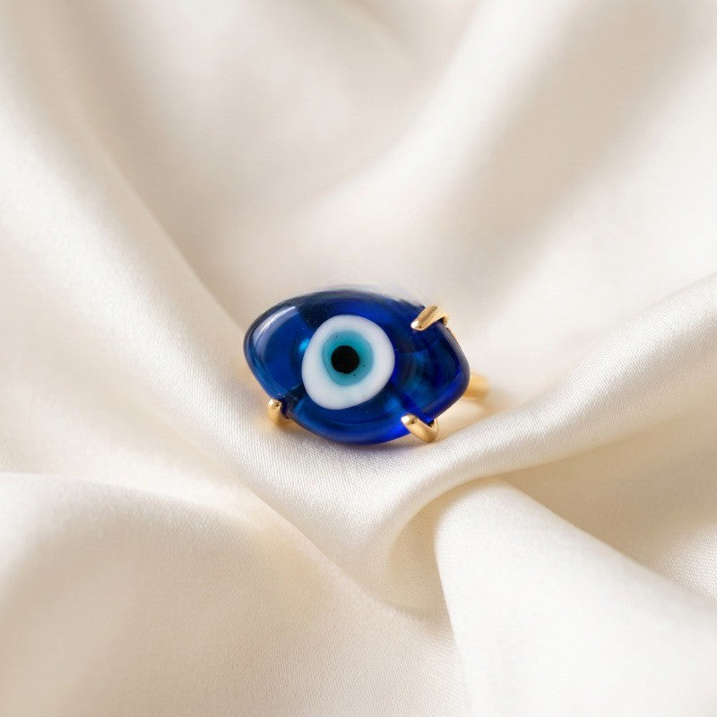 Classy Blue Evil Eye Open Ring