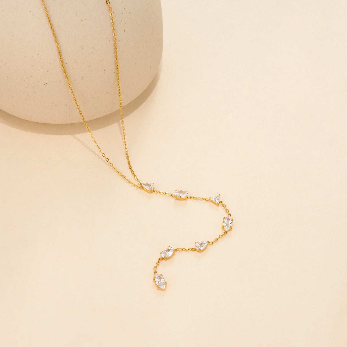 Dainty Cascading Teardrop Y-Necklace