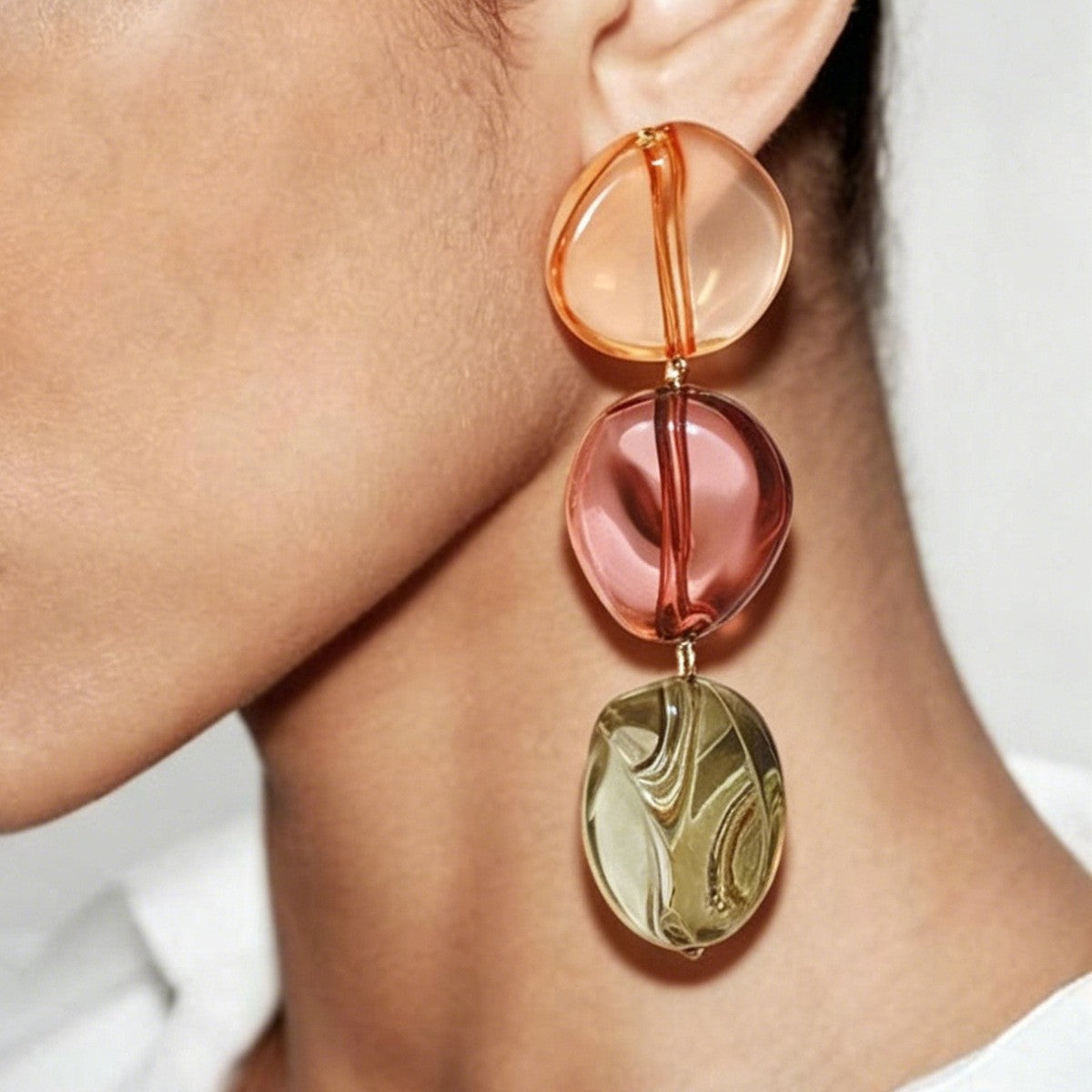 Classy Multi-Color Resin Drop Earrings