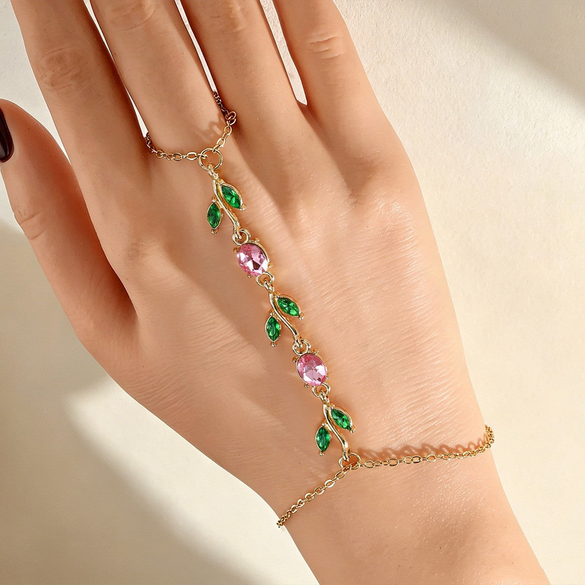 Romantic Purple Leaf Vine Hand Chain