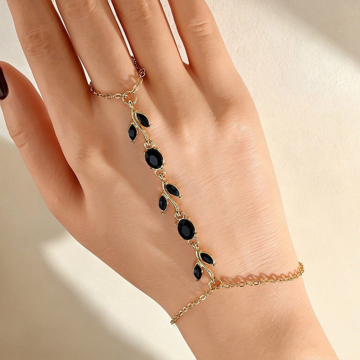 Romantic Purple Leaf Vine Hand Chain