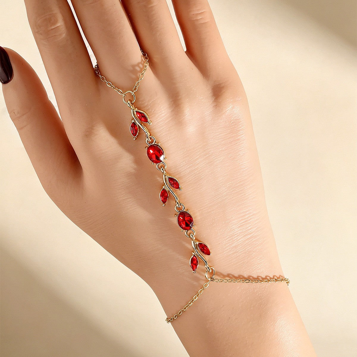 Romantic Purple Leaf Vine Hand Chain
