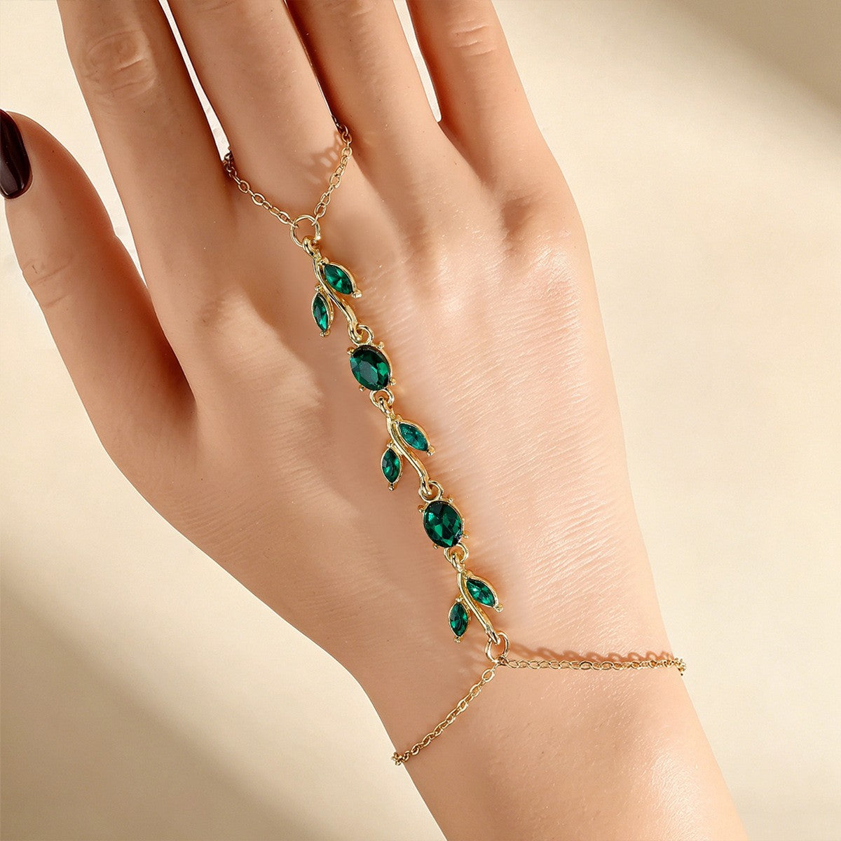 Romantic Purple Leaf Vine Hand Chain