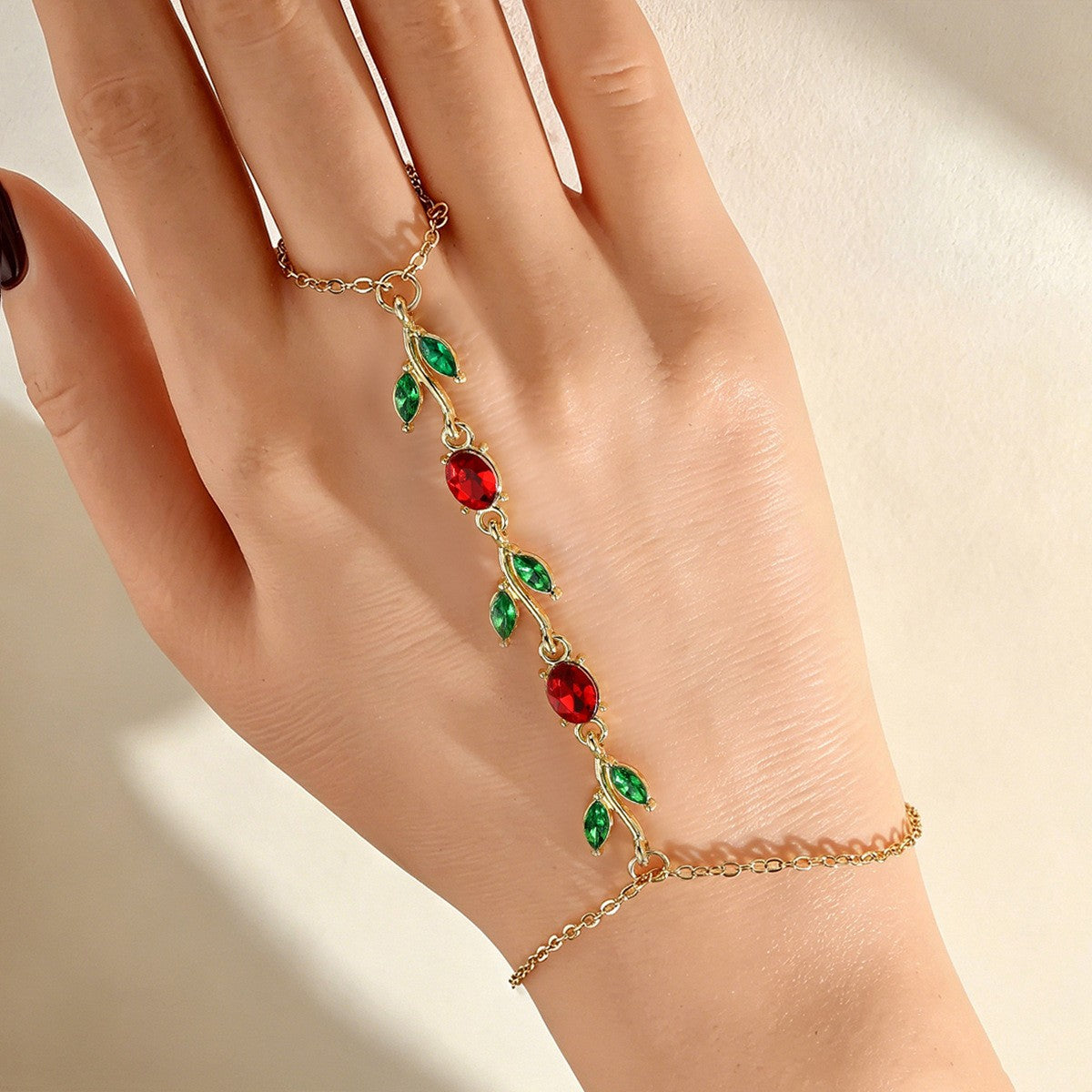 Romantic Purple Leaf Vine Hand Chain