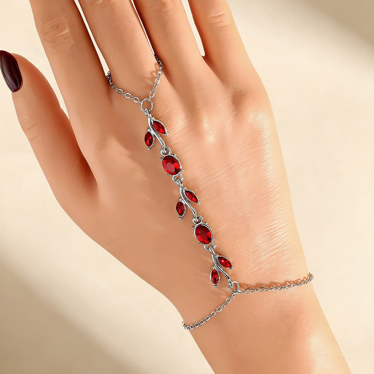 Romantic Purple Leaf Vine Hand Chain