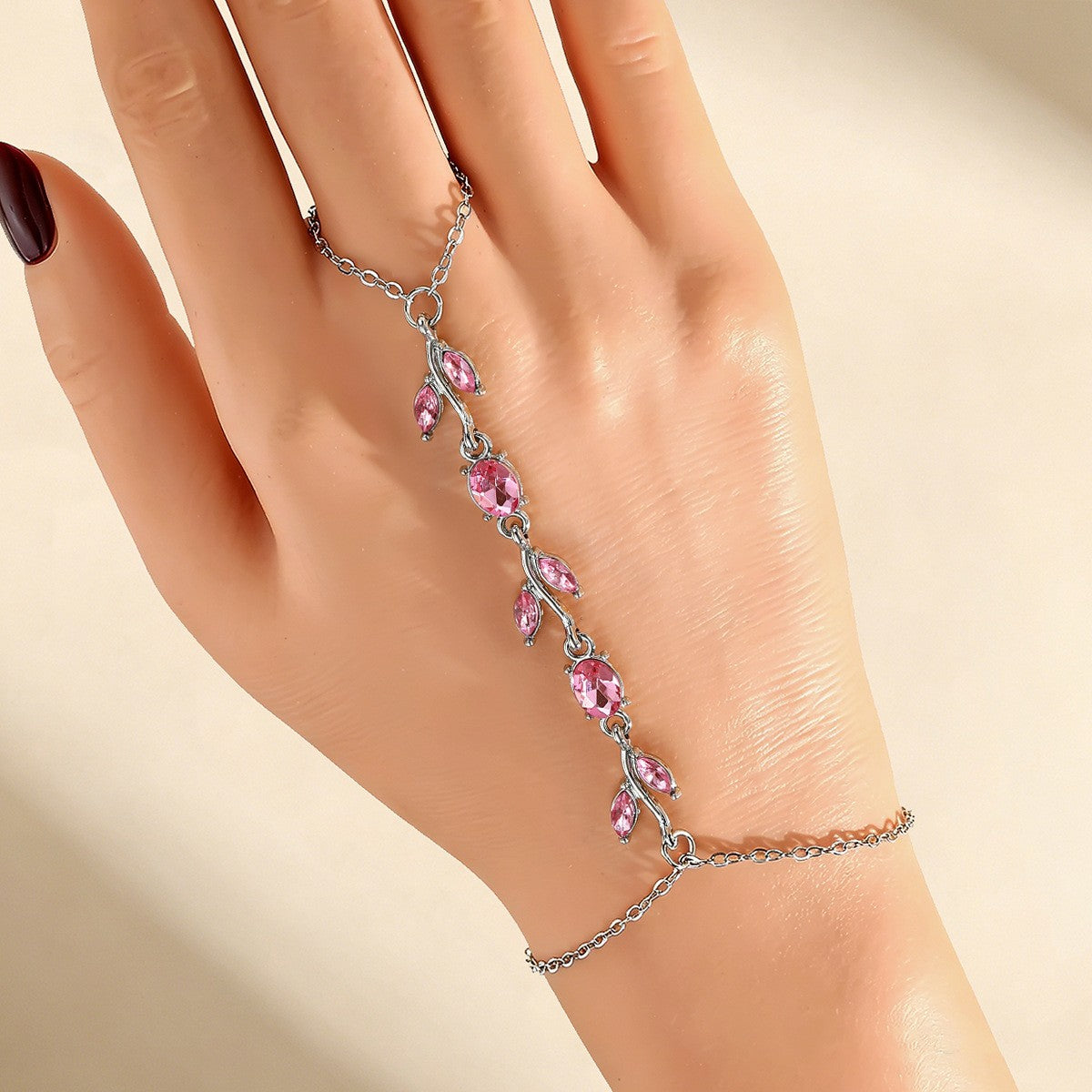 Romantic Purple Leaf Vine Hand Chain