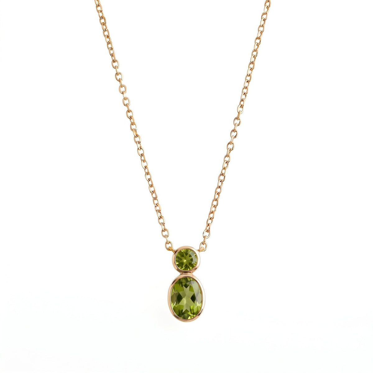 Dainty Dual Stone Bezel Necklace