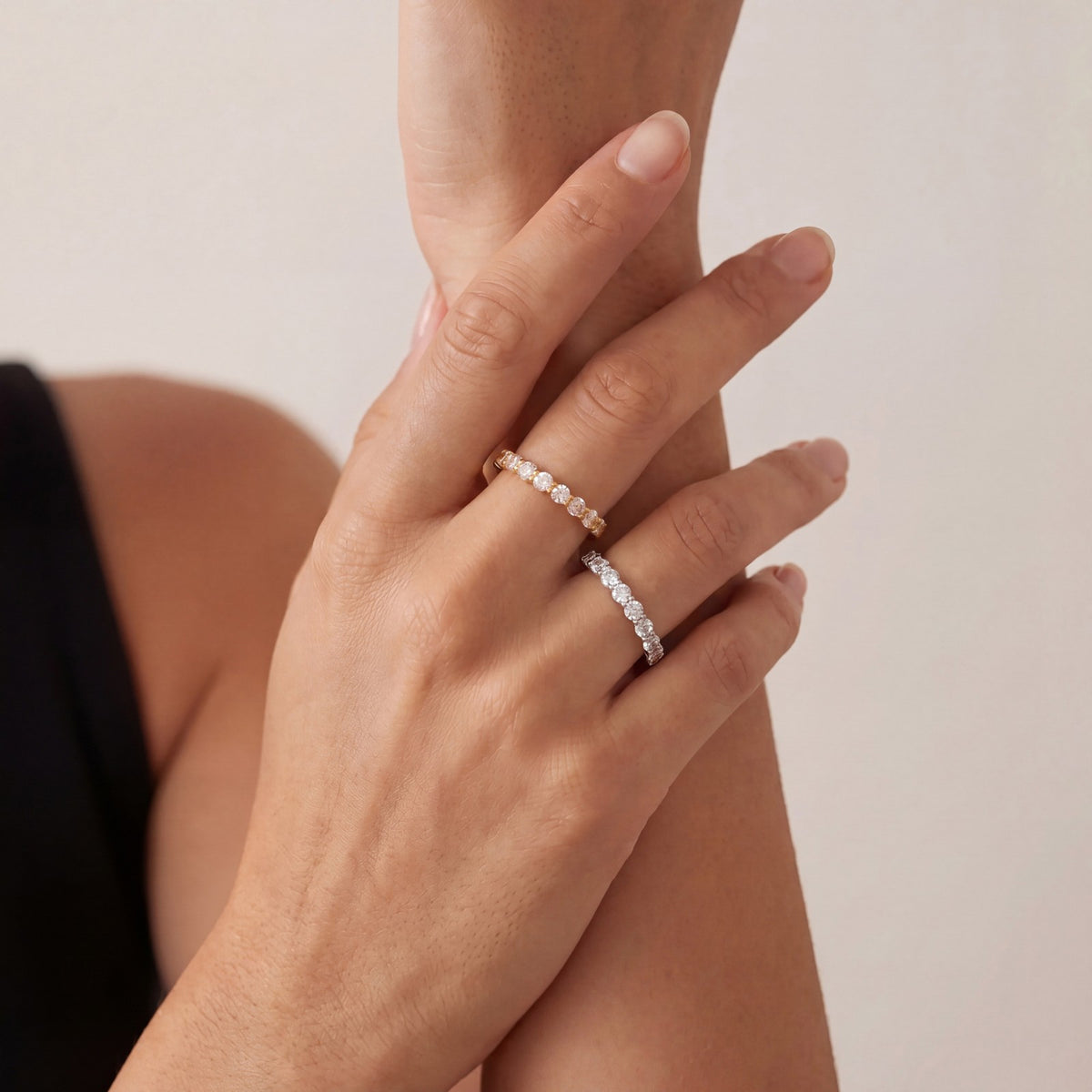 14k Dainty Pave Eternity Ring