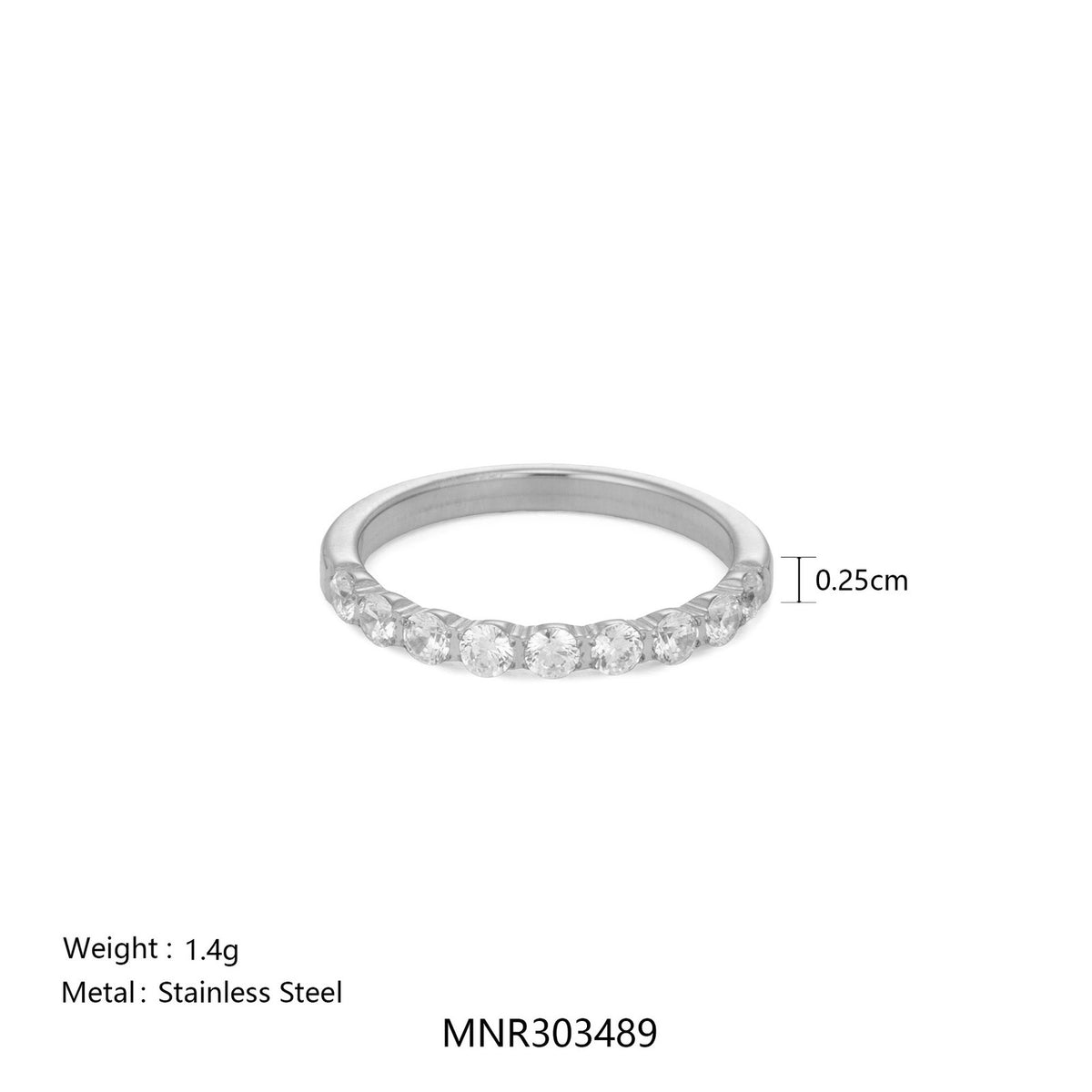 14k Dainty Pave Eternity Ring