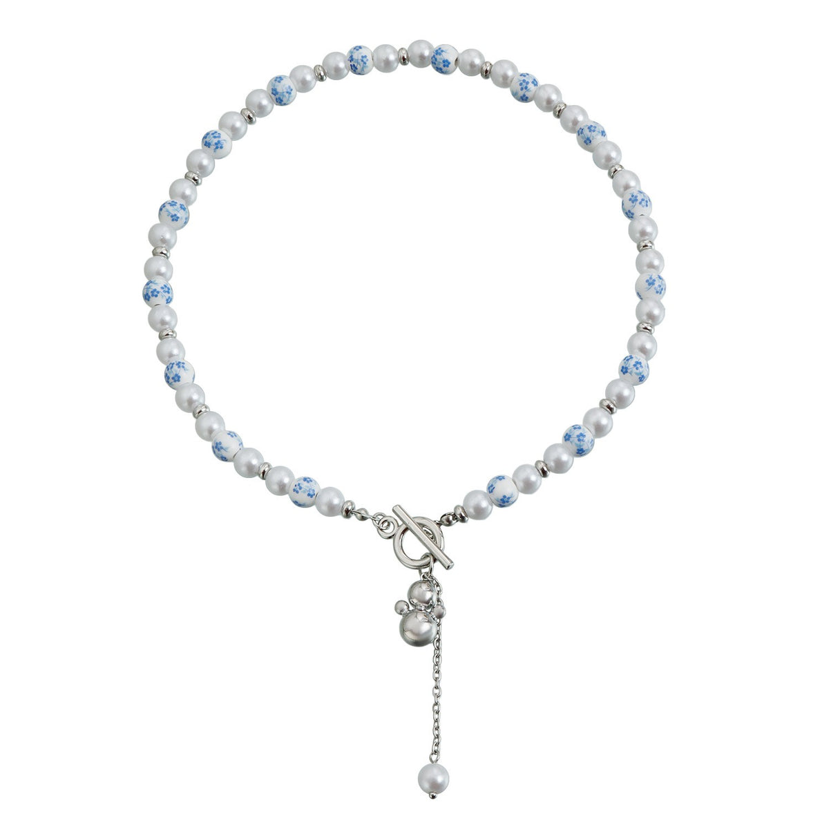 Classy Blue Porcelain Gourd Necklace & Earring Set