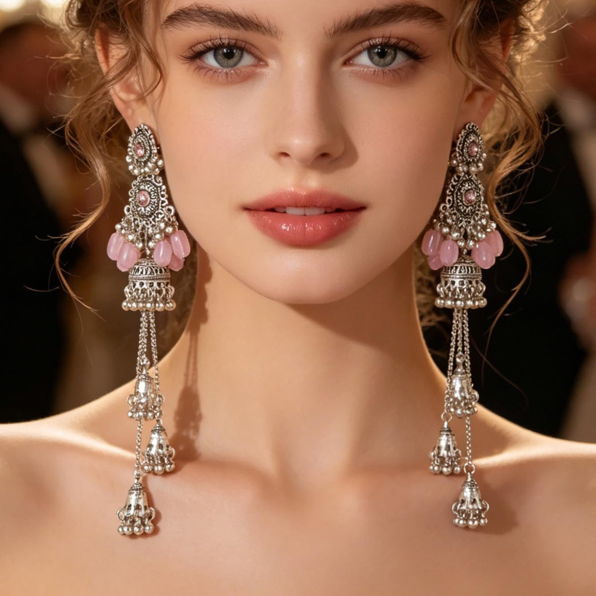 Classy Vintage Ethnic Bell Tassel Earrings