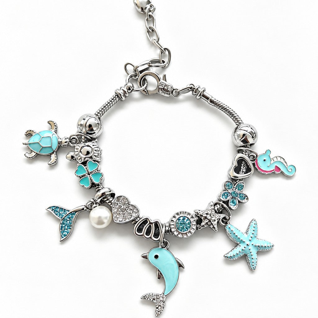 Dainty Ocean Animal Charm Bracelet