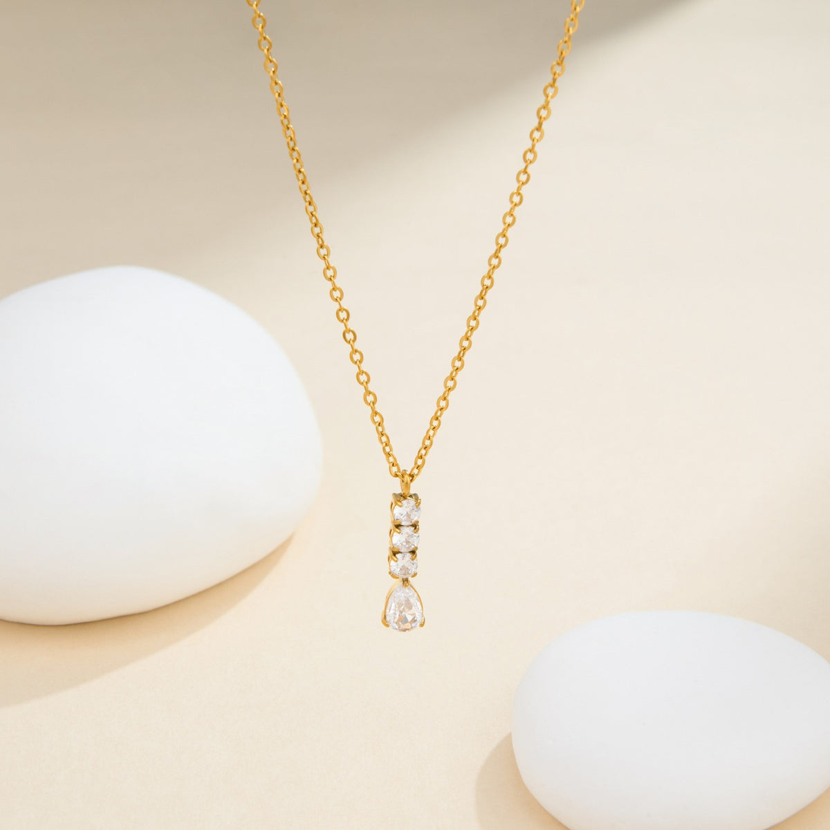 Dainty Teardrop Cubic Zirconia Necklace