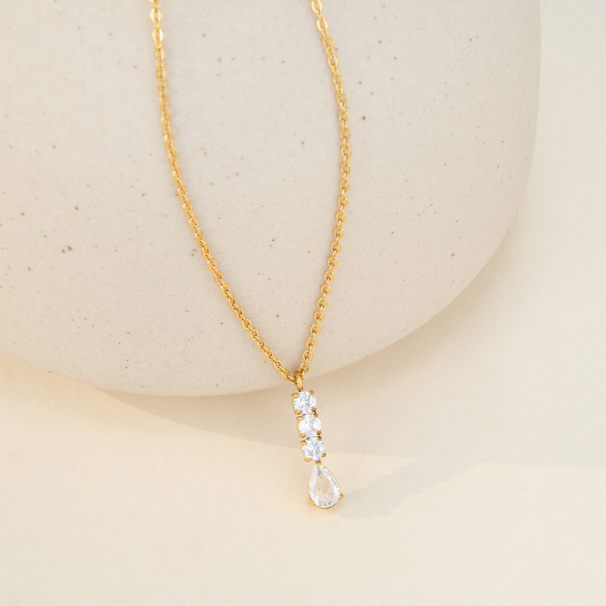 Dainty Teardrop Cubic Zirconia Necklace
