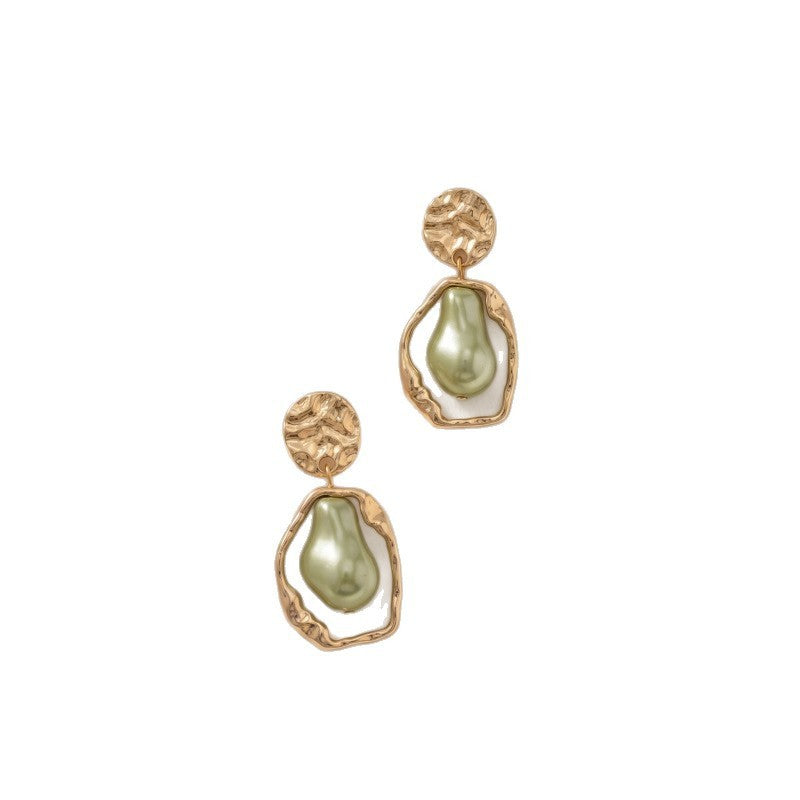Classy Baroque Green Geometric Drop Earrings