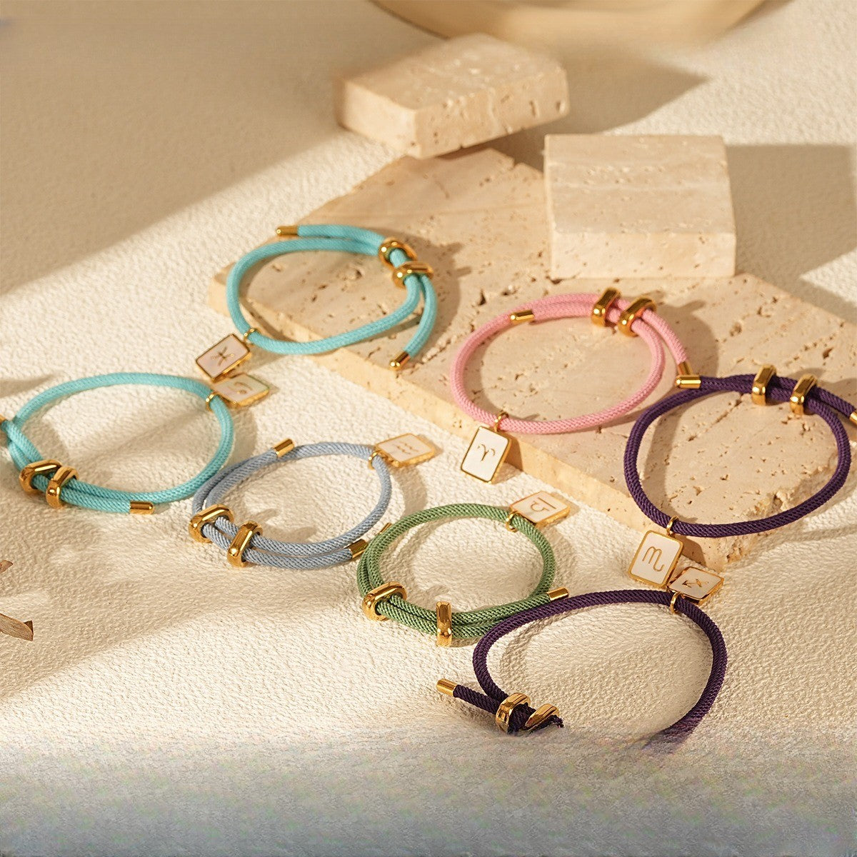 Vintage Woven Zodiac Charm Bracelet