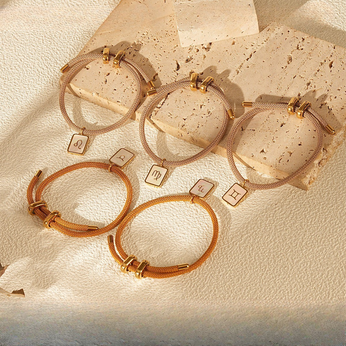 Vintage Woven Zodiac Charm Bracelet