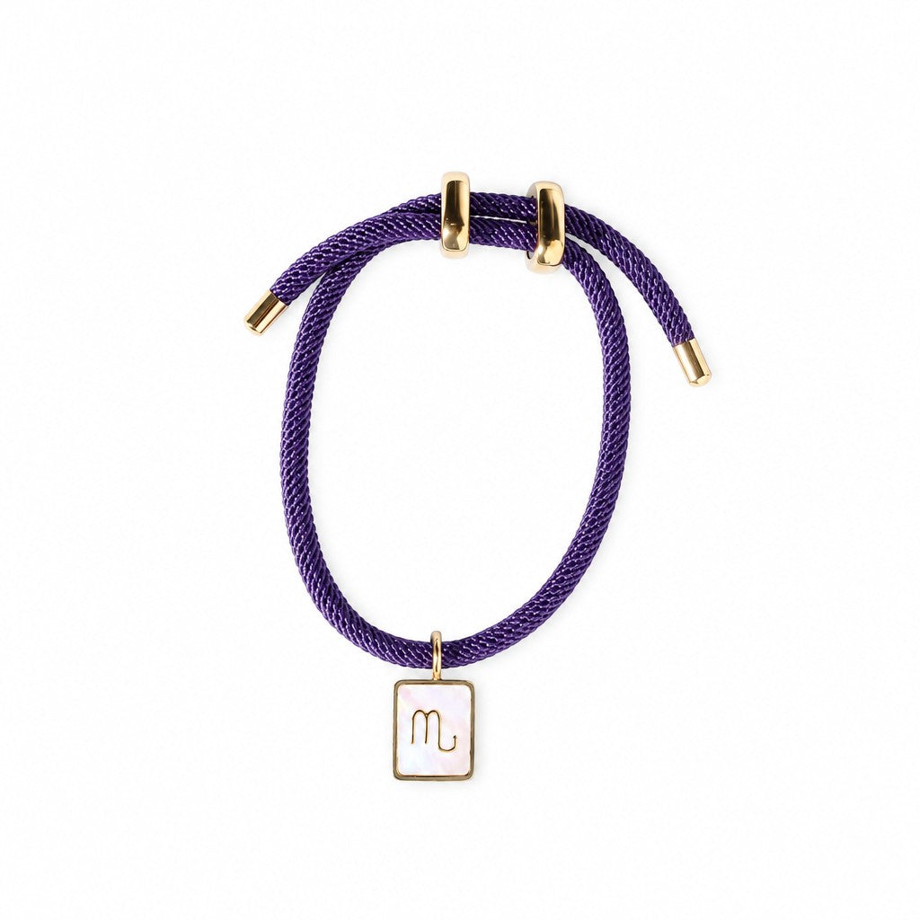 Vintage Woven Zodiac Charm Bracelet