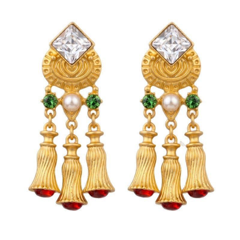 Classy Vintage Geometric Bell Tassel Earrings