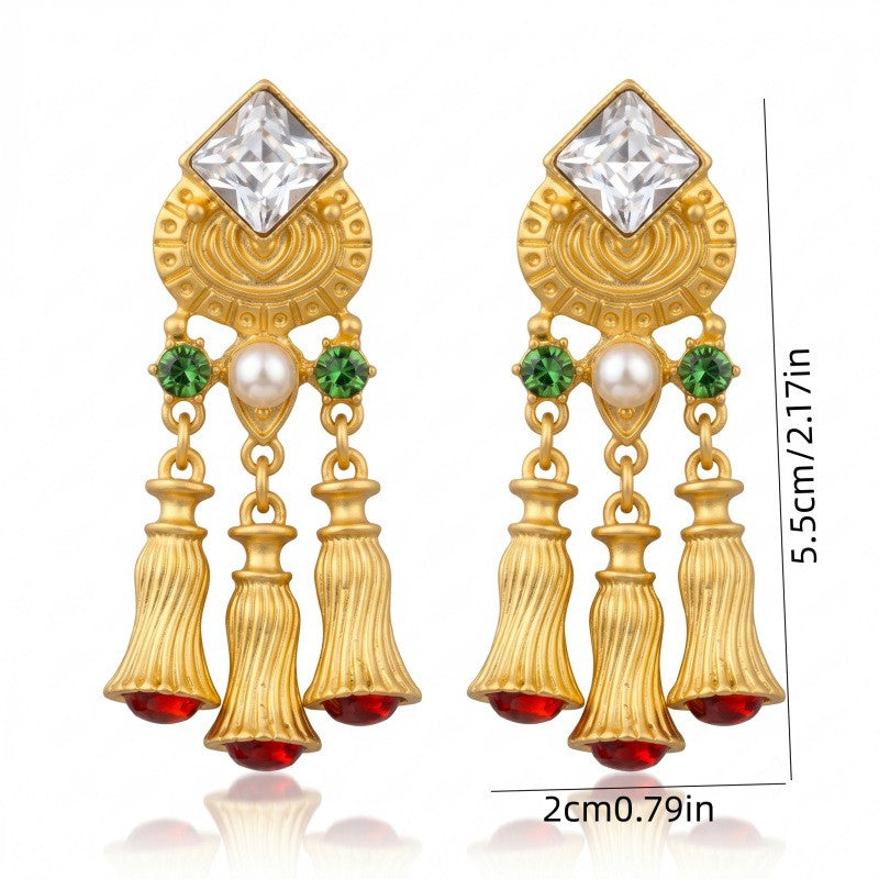 Classy Vintage Geometric Bell Tassel Earrings