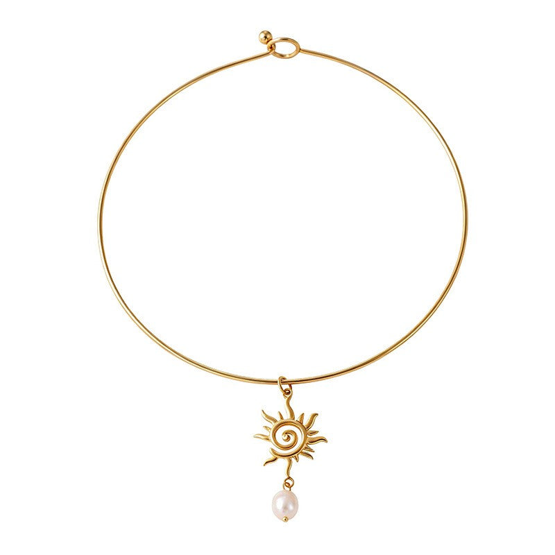 Boho Ocean Charm Wire Choker Necklace