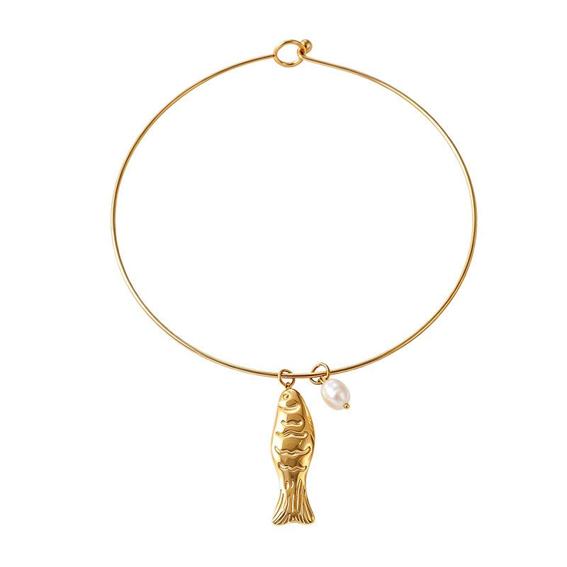 Boho Ocean Charm Wire Choker Necklace