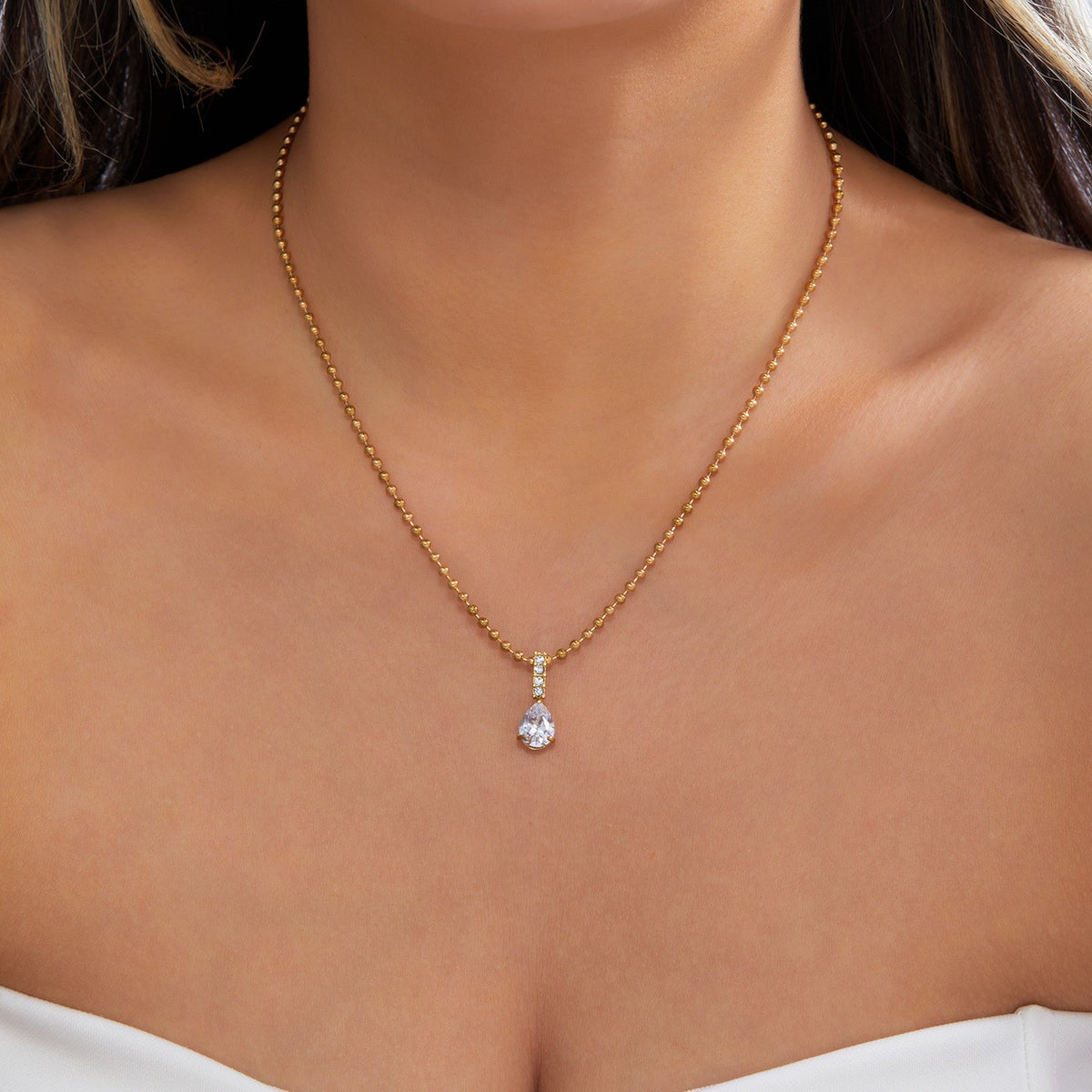 Classy Sunburst & Zirconia Layered Y-Necklace