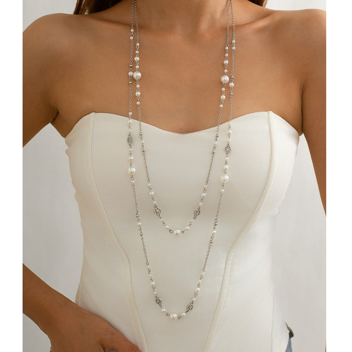 Elegant Vintage Faux Pearl Multi-Layer Necklace
