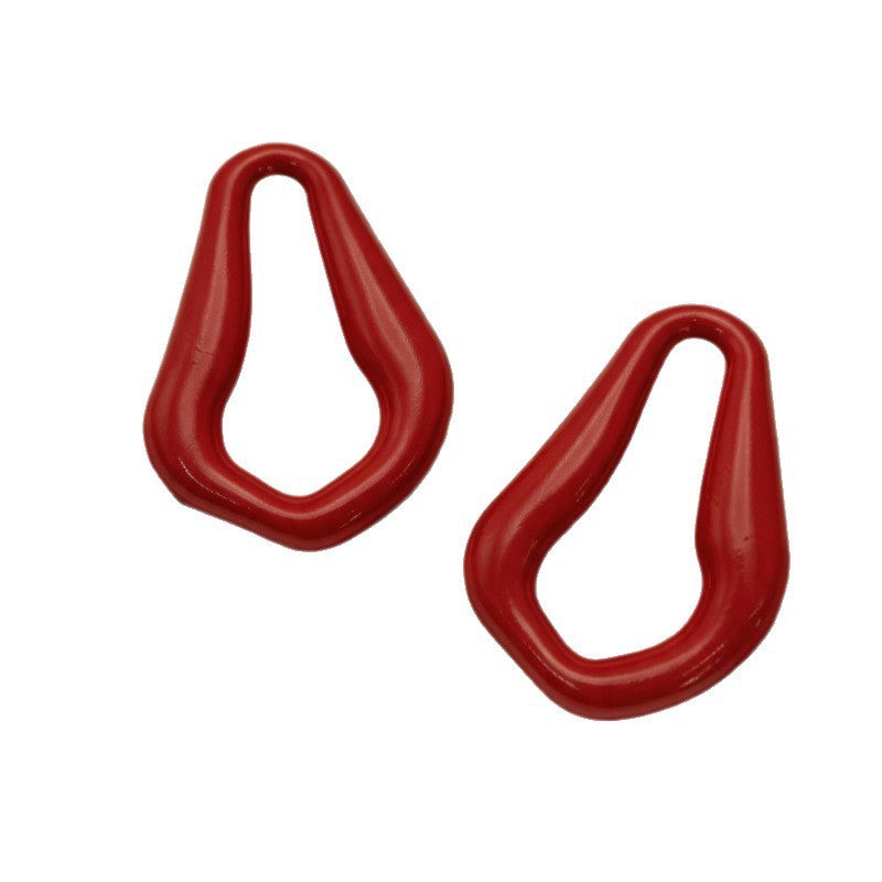 Classy Red Geometric Drop Earrings