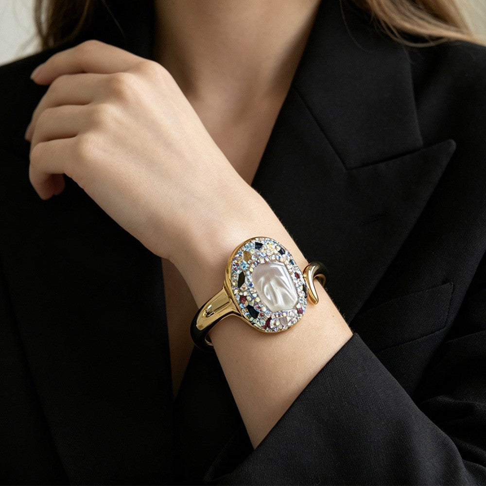 Classy Multi-Stone Cuff Bracelet