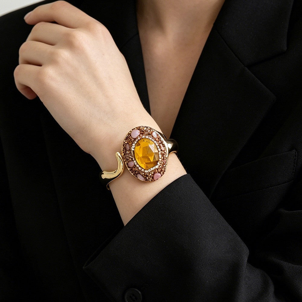 Classy Multi-Stone Cuff Bracelet