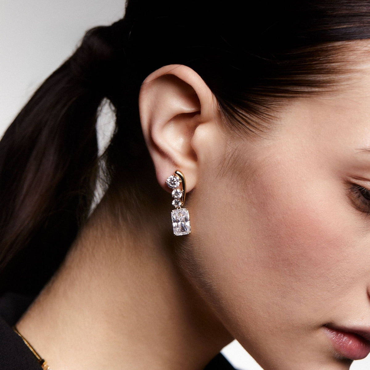 Classy Geometric CZ Ear Cuff Set