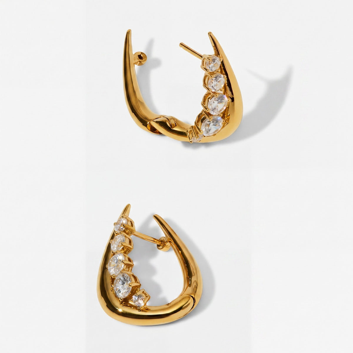 Classy Geometric CZ Ear Cuff Set