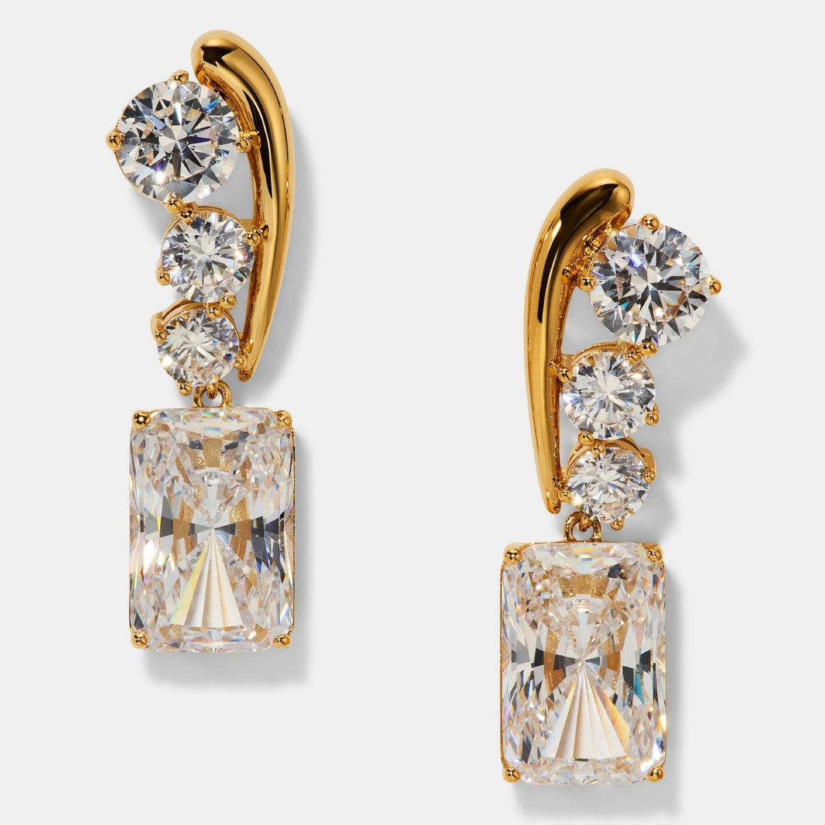Classy Geometric CZ Ear Cuff Set