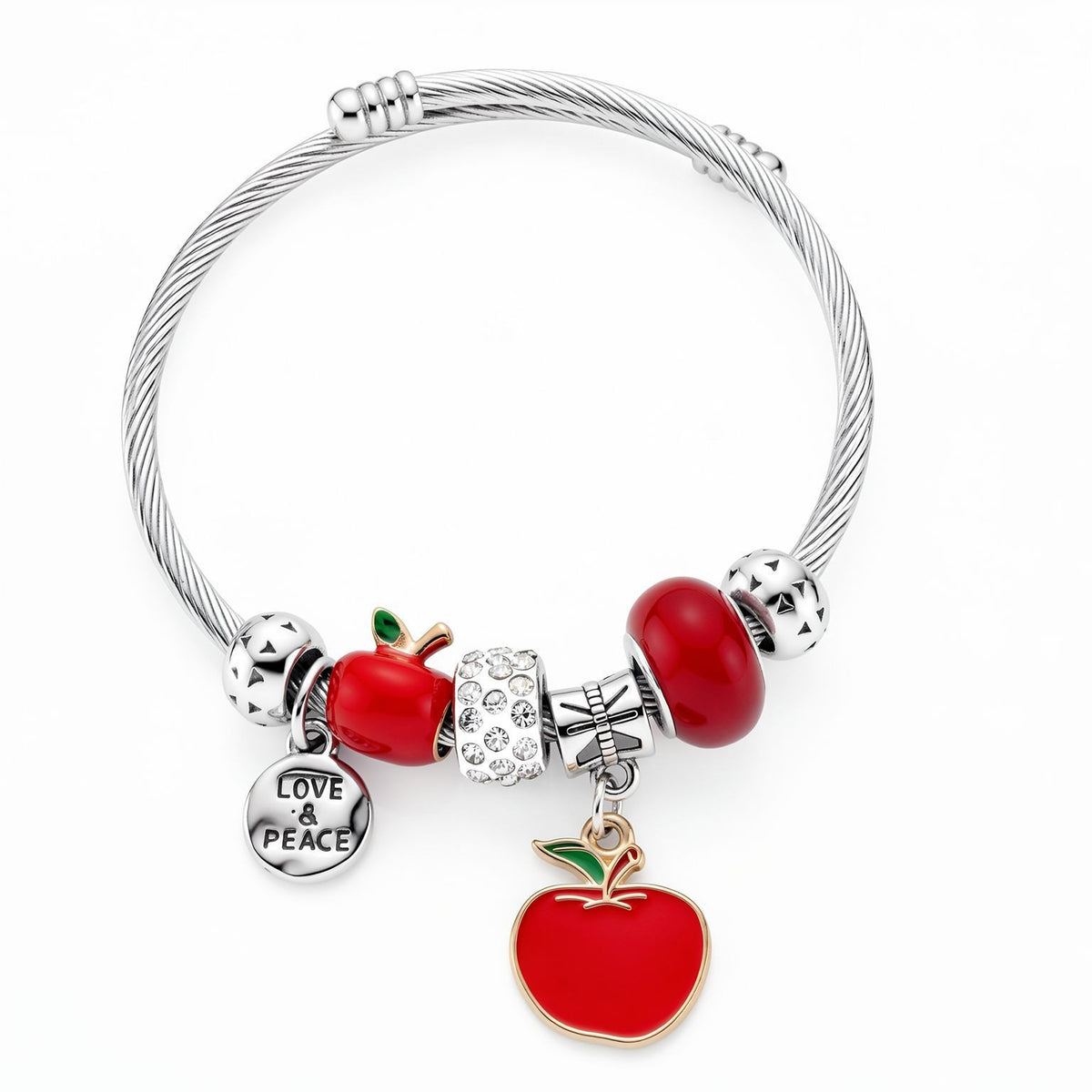 Playful Fruit Rabbit Charm Bracelet