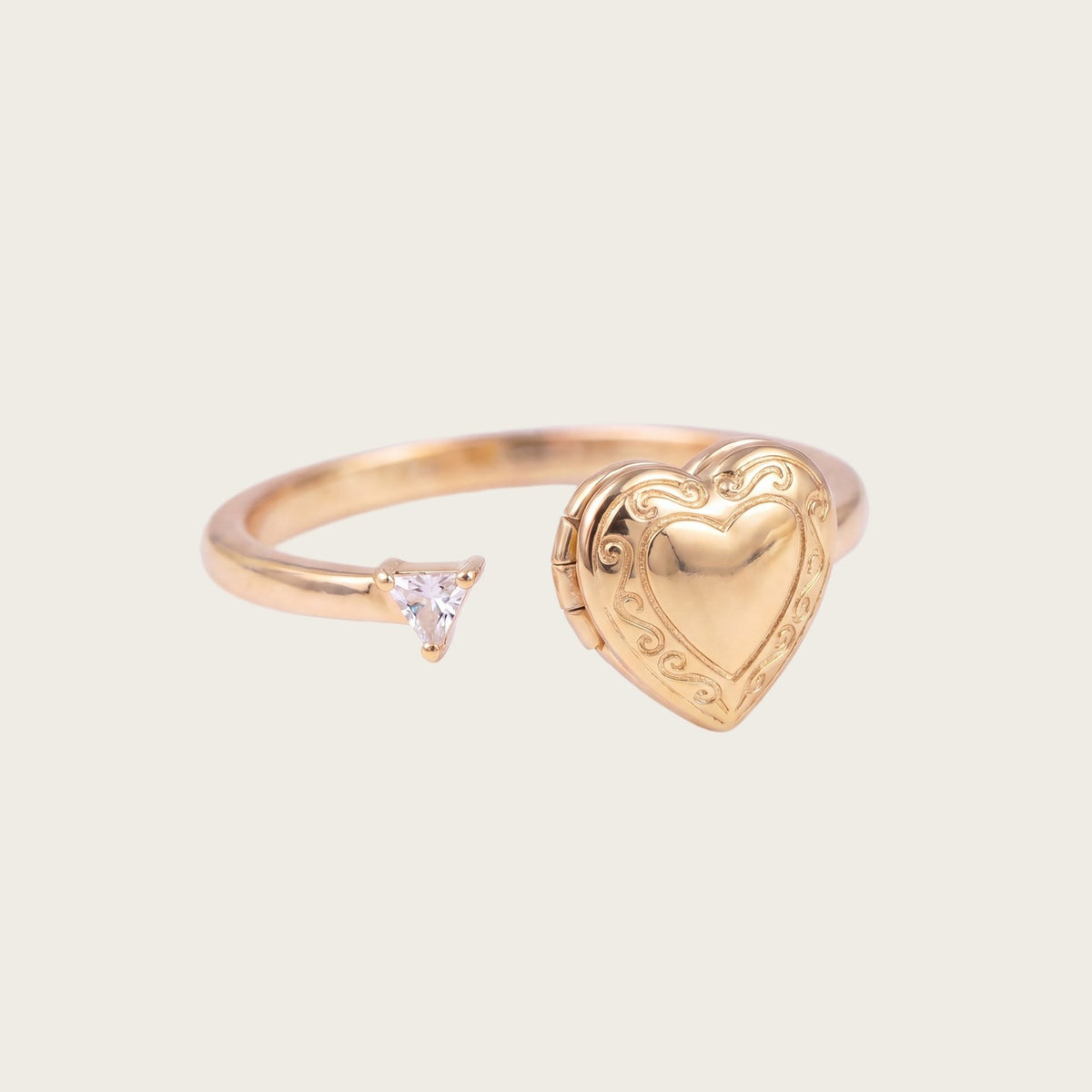 Romantic Heart Locket Ring Set