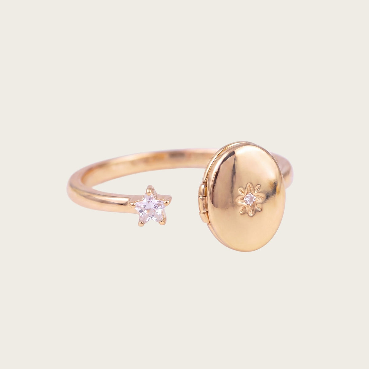 Romantic Heart Locket Ring Set