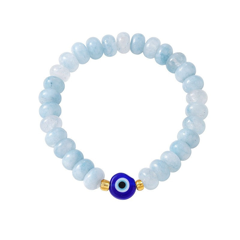 Boho Multi-Color Chalcedony Fish Charm Bracelet Set