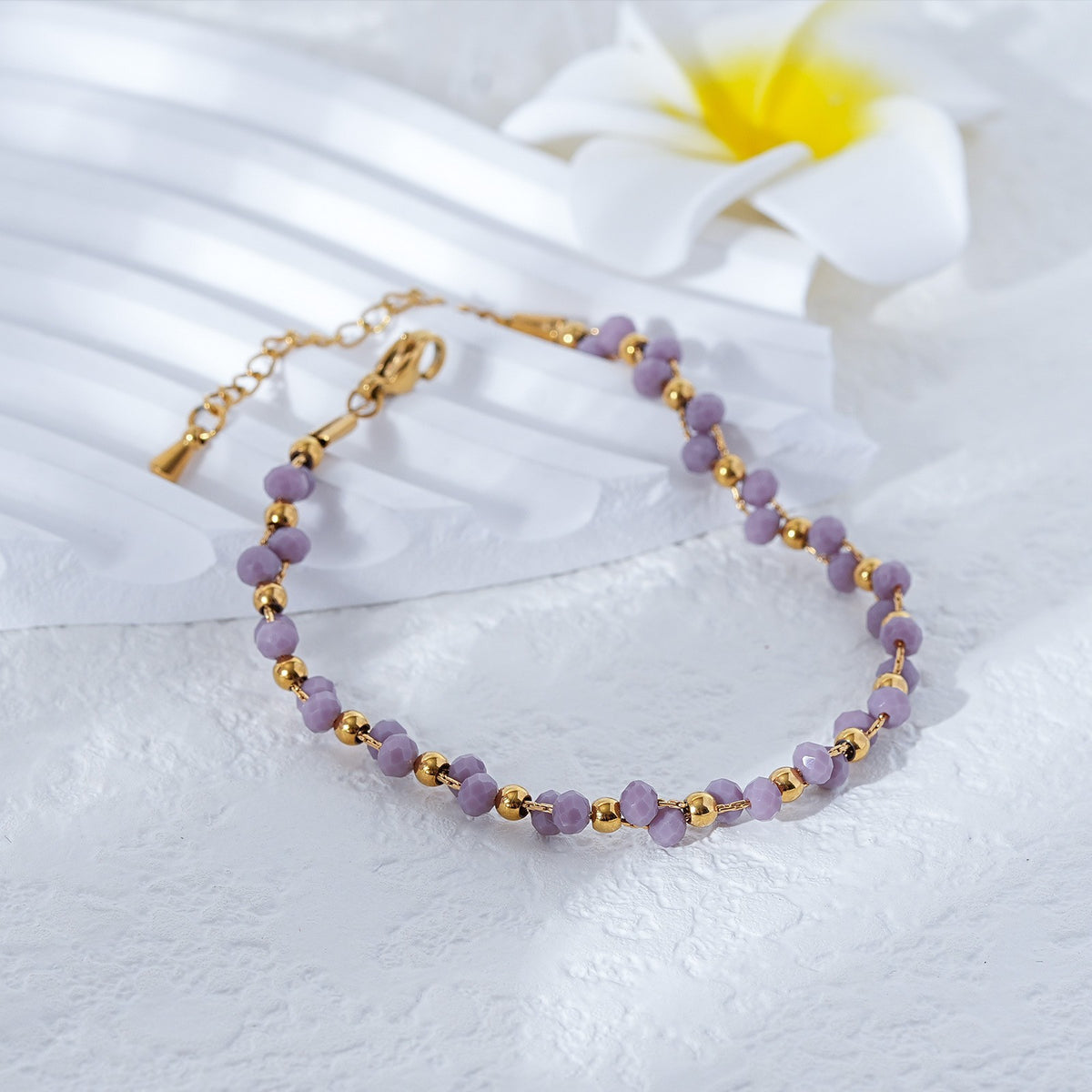 Dainty Lavender Beaded Bracelet