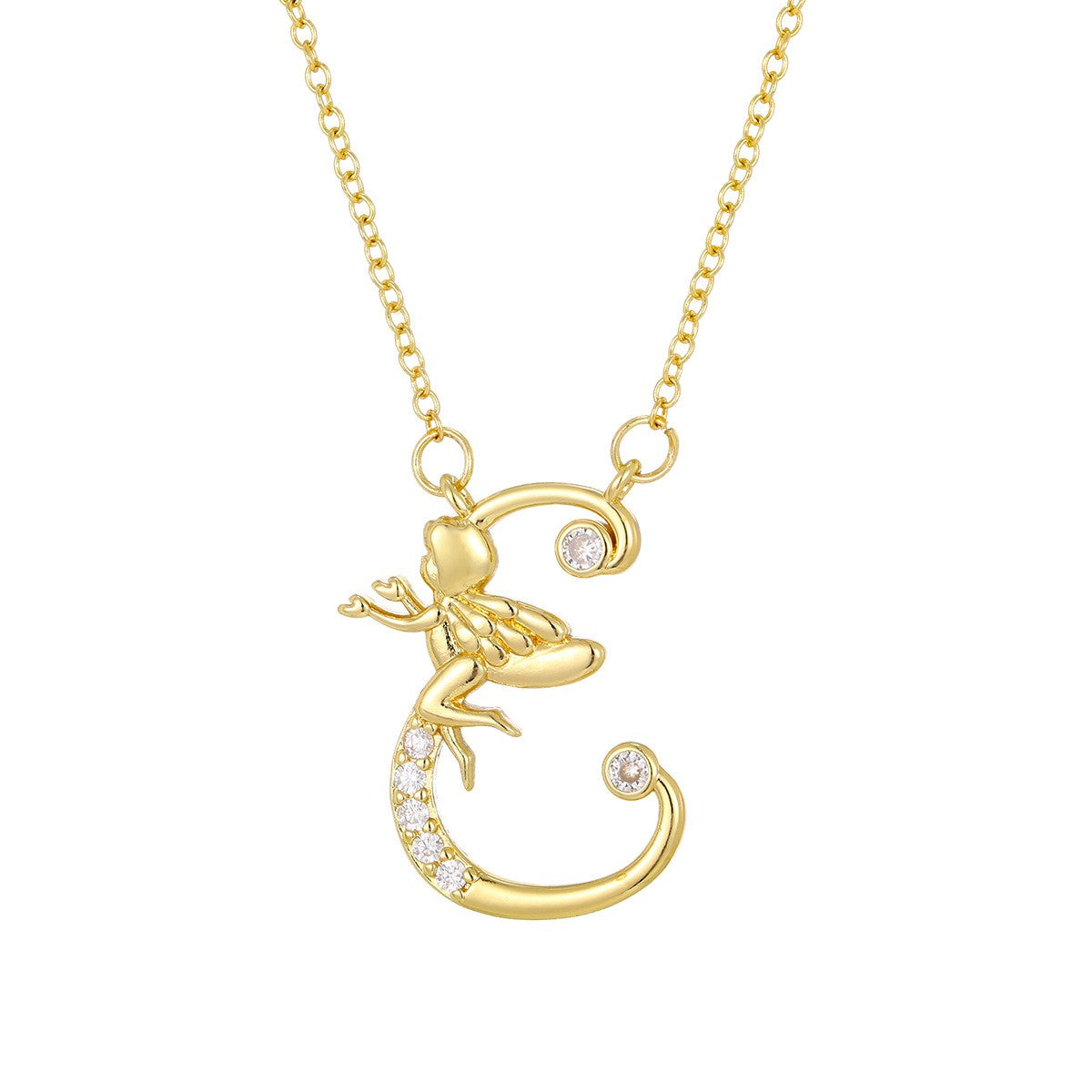 Dainty Angel Initial Necklace