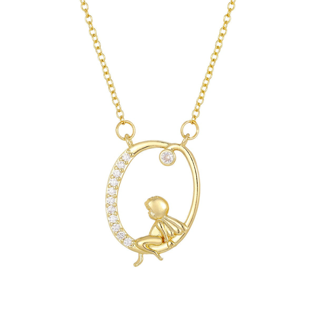 Dainty Angel Initial Necklace