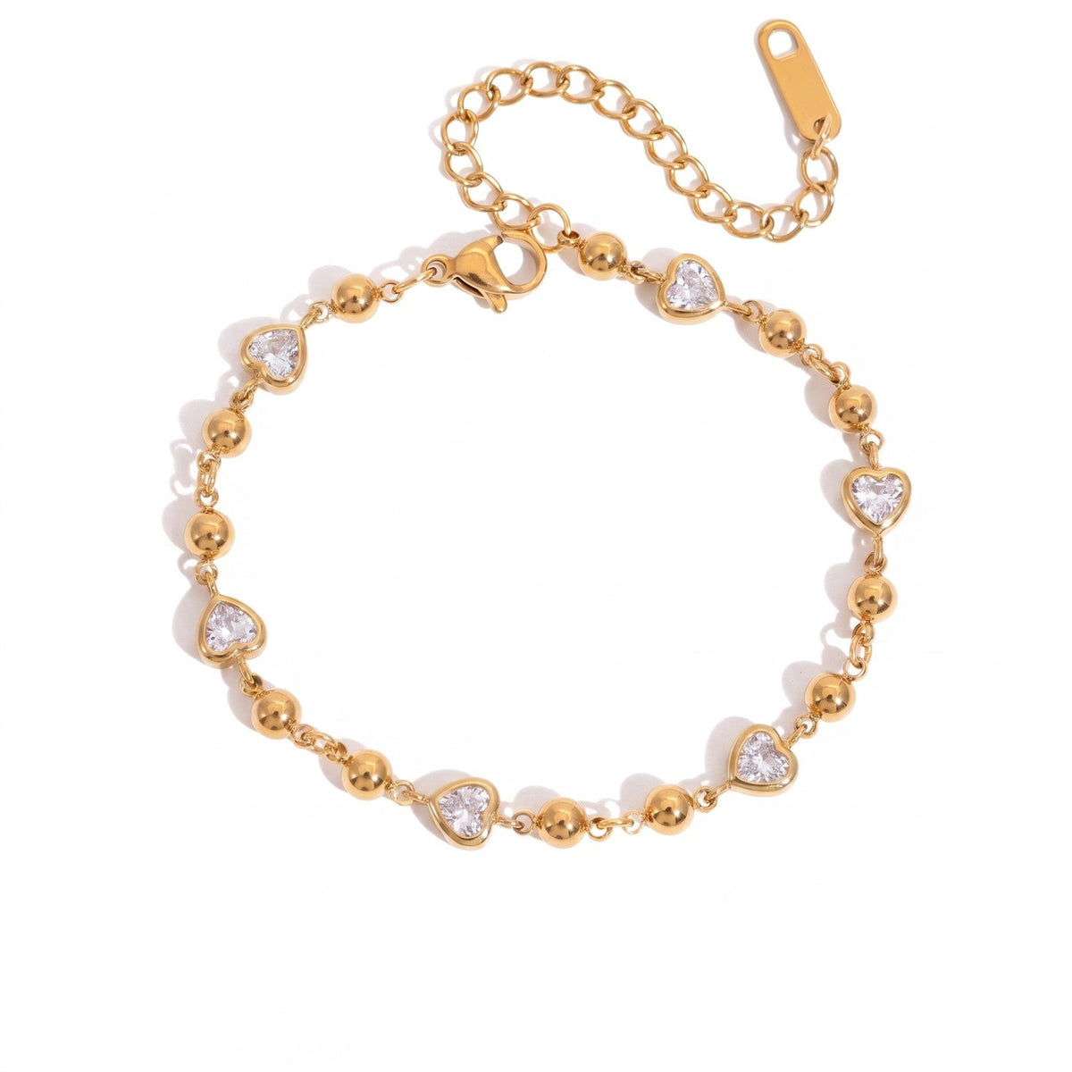 Dainty Heart Marquise Zircon Bracelet Set
