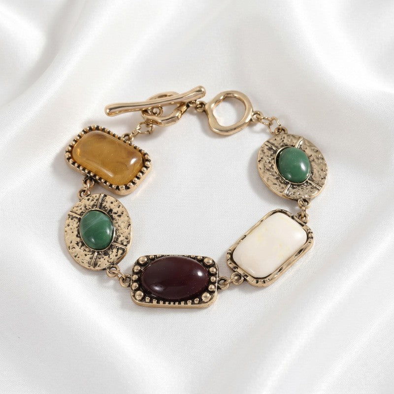 Classy Vintage Multi-Stone Geometric Bracelet