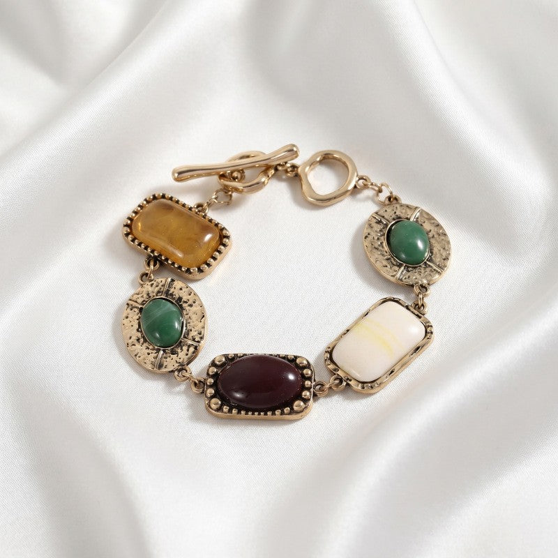 Classy Vintage Multi-Stone Geometric Bracelet