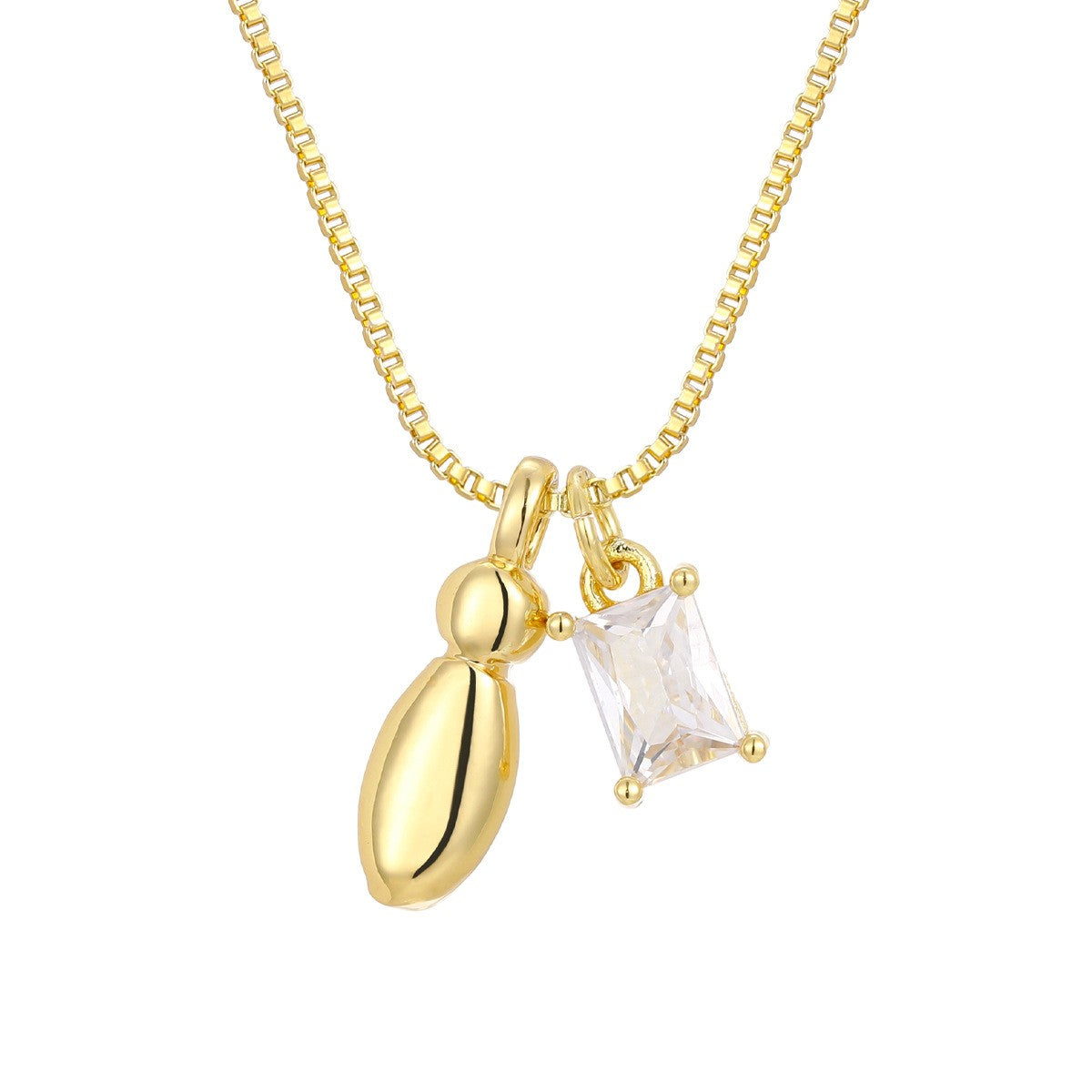 18k Dainty Heart & Zircon Initial Necklace