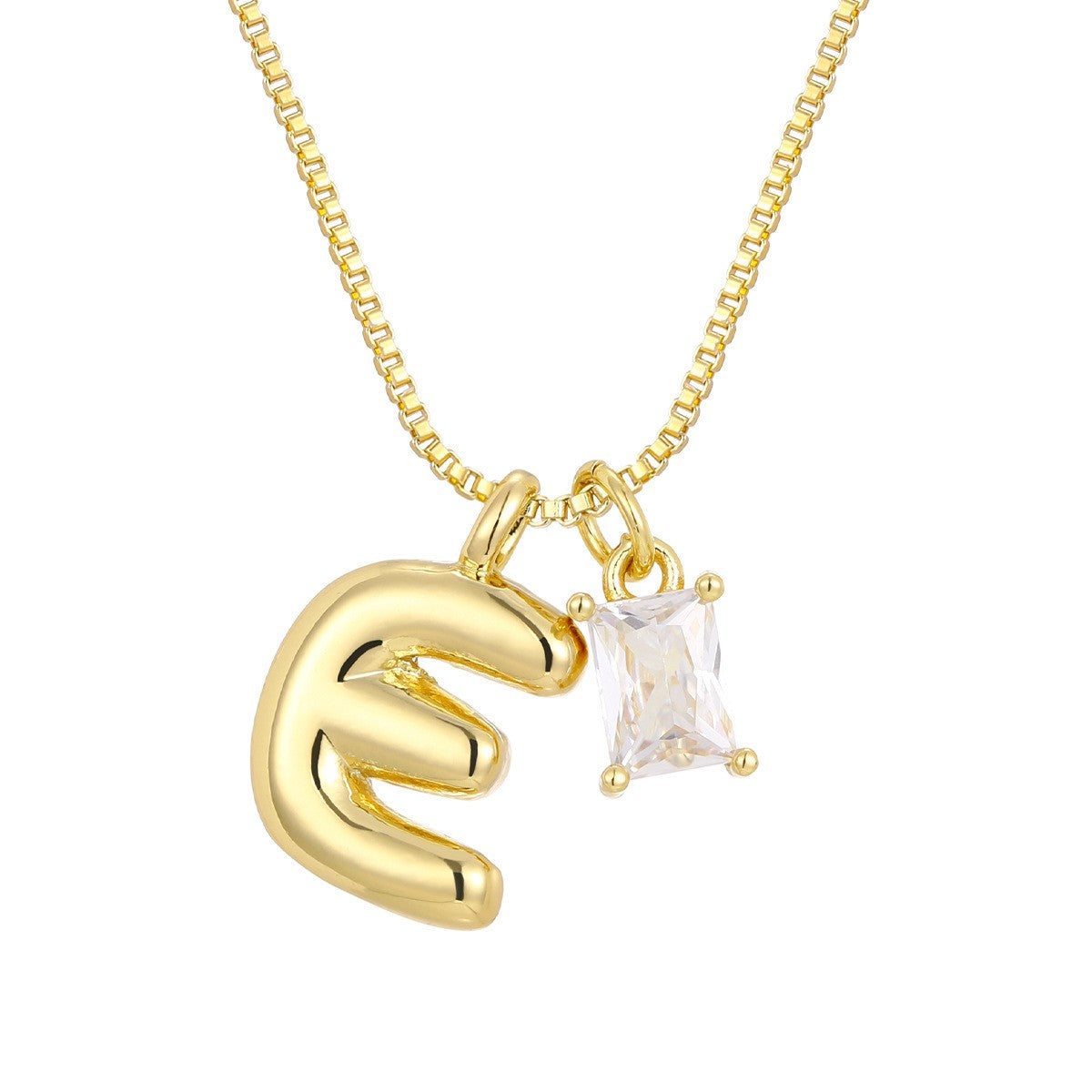 18k Dainty Heart & Zircon Initial Necklace