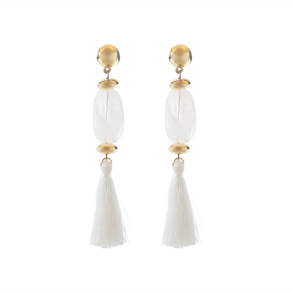 Classy Vintage Amber Resin Tassel Earrings
