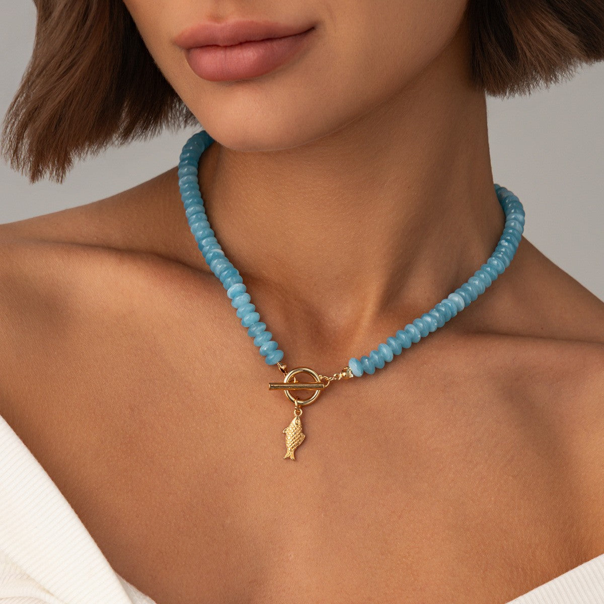 Boho Resin Fish Toggle Necklace